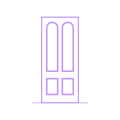 Buildings Exterior Doors Solid Entry Door Vertical 4 Panels Arched Stencil Svg Design File, Free Vectors File